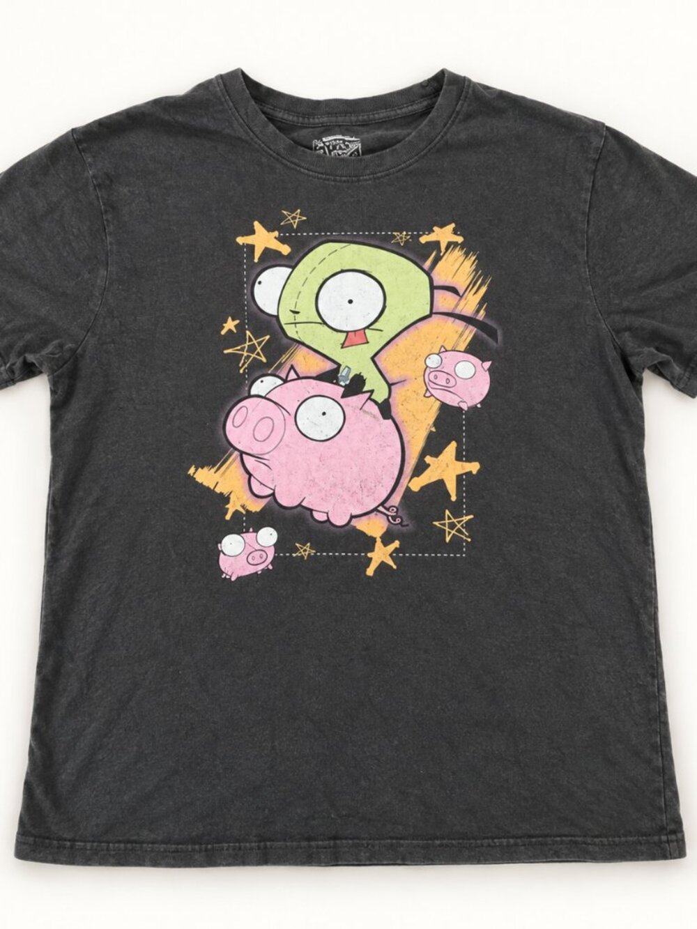 Nickelodeon Invader Zim GIR Pig Graphic T-Shirt Black Men’s Medium